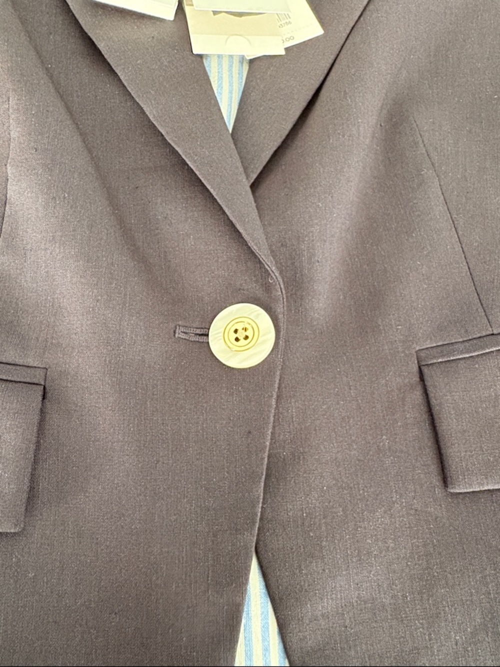Veronica Beard Navy Margaret fitted Dickey jacket with banded knit puff Sleeves. - Picture 8 of 11